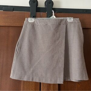 Plaid faux wrap skirt